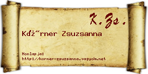 Körner Zsuzsanna névjegykártya