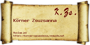Körner Zsuzsanna névjegykártya