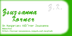 zsuzsanna korner business card